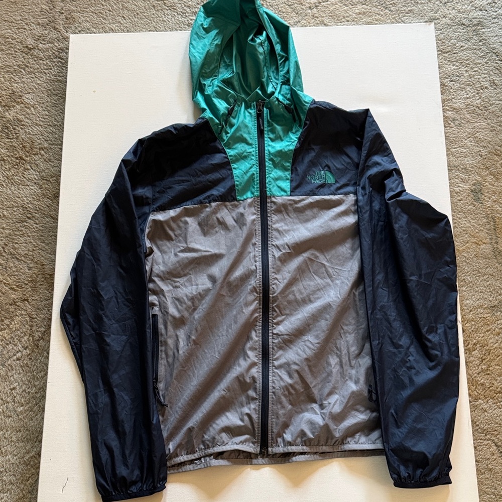 The North Face Teal, Gray & Black Lightweight Windbreaker